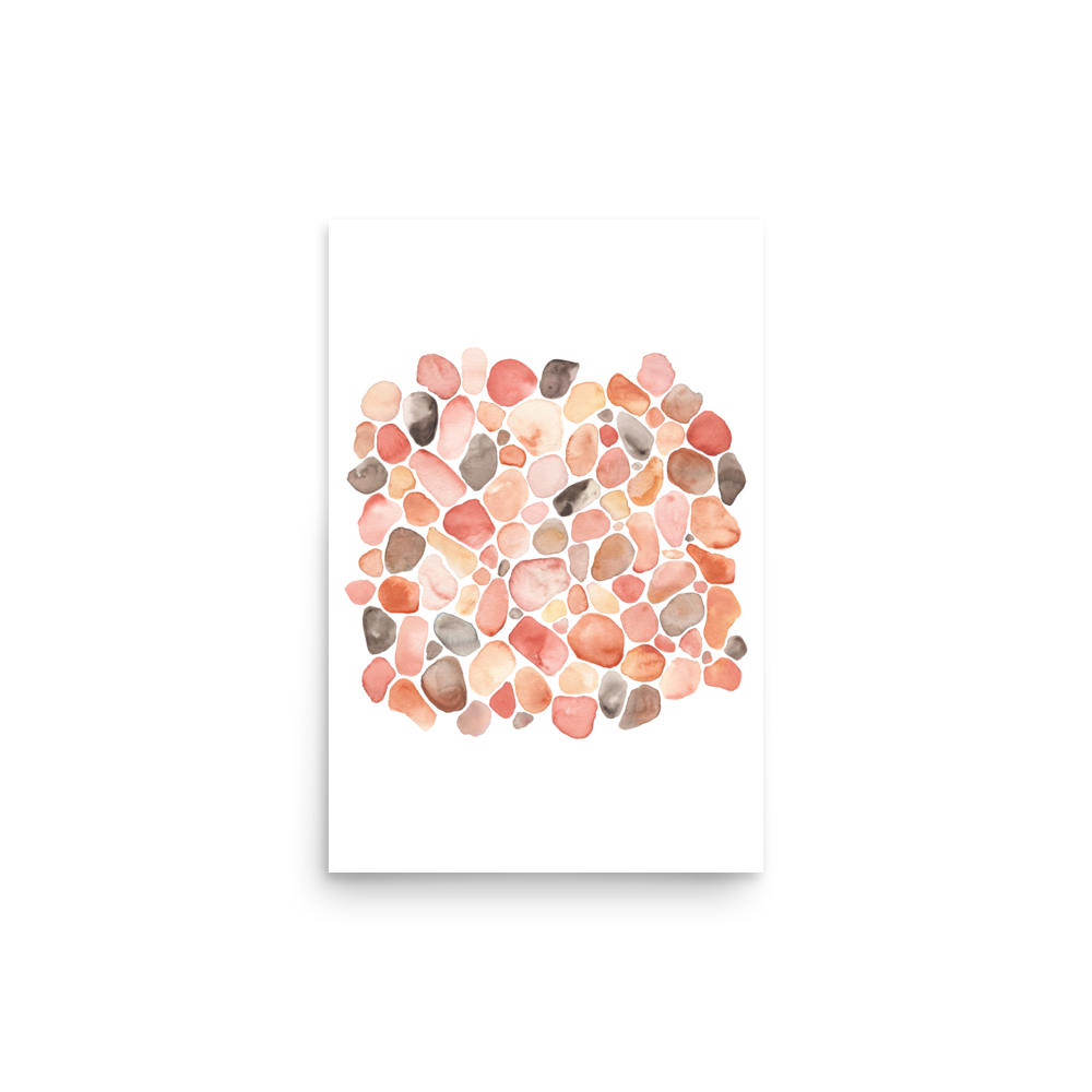 PILLOWPIA pebble beach watercolor art print 12″×18″