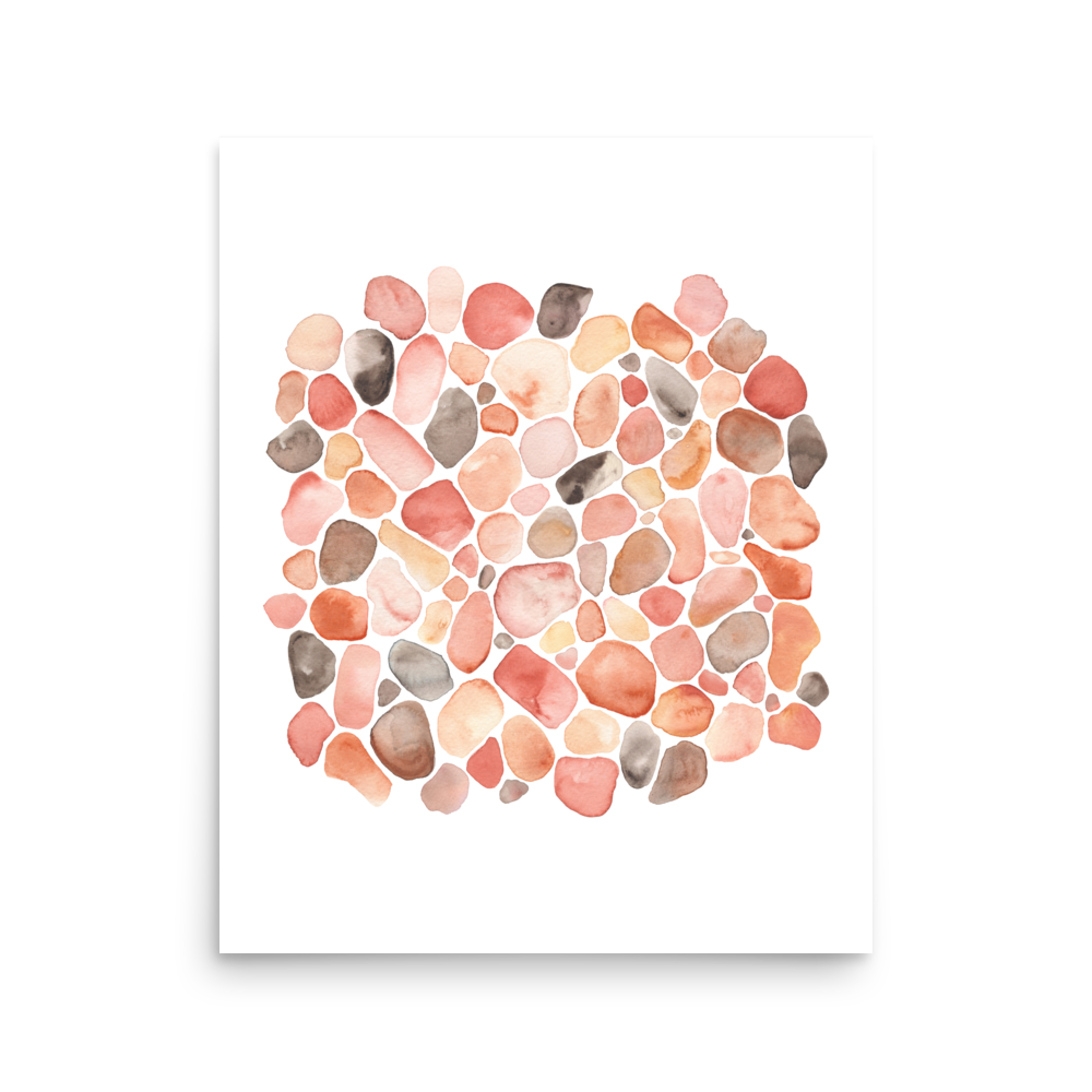 PILLOWPIA pebble beach watercolor art print 16″×20″