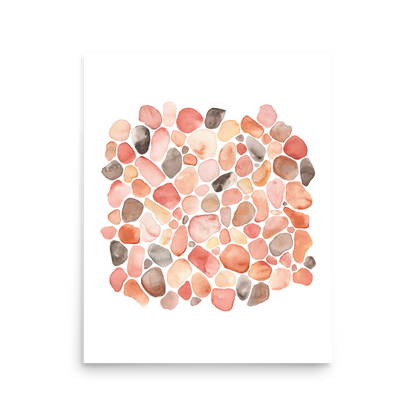 PILLOWPIA pebble beach watercolor art print 16″×20″
