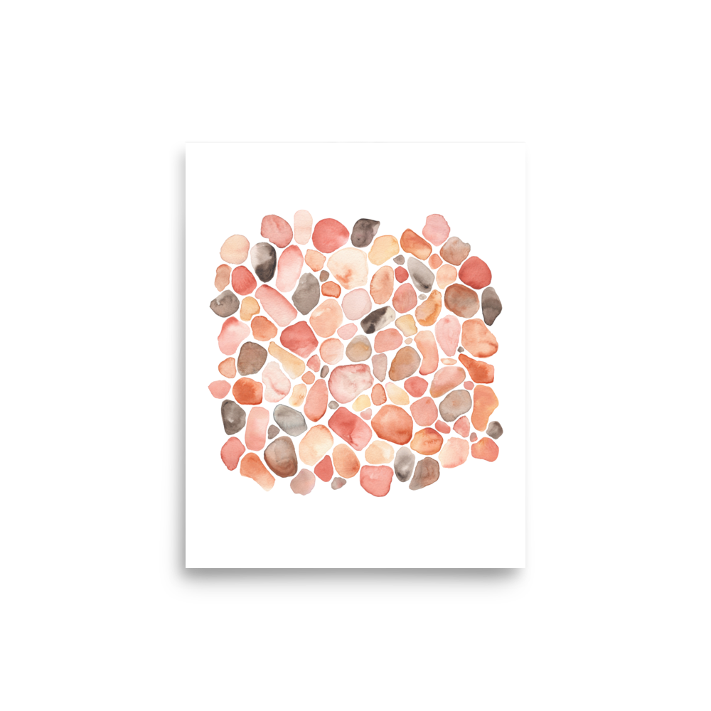 PILLOWPIA pebble beach watercolor art print 8″×10″