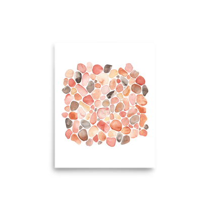 PILLOWPIA pebble beach watercolor art print 8″×10″